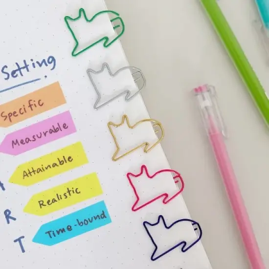 Wrapables Paper Clips Bookmarks for Office Home School (Set of 50), Cats image {2}