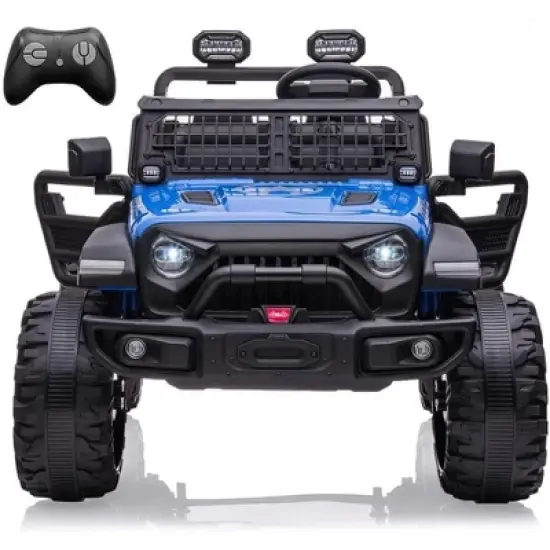 24V 2-Seater Kids Ride-On Truck, 2x120W Motors Electric Car with Remote Control, 20" Extra Wide Seat, 15.5" XL Wheels, Storage & Bottle Holder image {8}