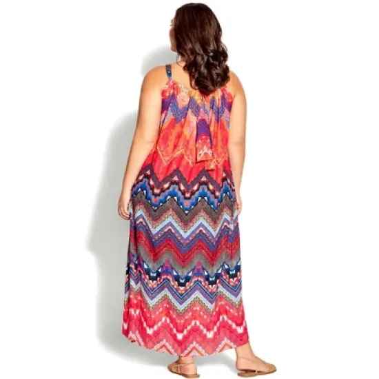 Women's Plus Size Beauty Halter Maxi Dress - red | AVENUE image {1}