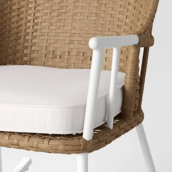 Steel and Wicker Windsor Rust Resistant Outdoor Rocking Patio Chair White - Threshold&trade; designed with Studio McGee image {4}