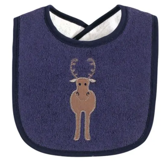 Hudson Baby Infant Boy Cotton Terry Drooler Bibs with Fiber Filling, Boy Woodland, One Size image {7}