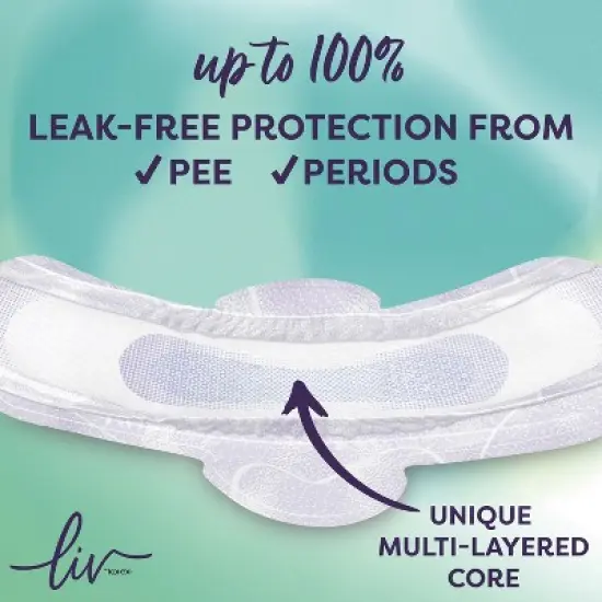 Liv by Kotex Period & Pee Overnight Absorbency Ultra Thin Pads - 20ct image {4}