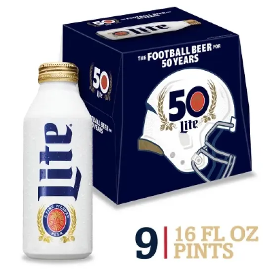 Miller Lite Beer - 9pk/16 fl oz Aluminum Bottles image {10}