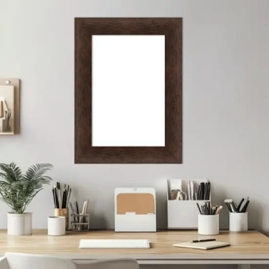 Amanti Art Warm Walnut Framed Dry Erase Magnetic Board image {5}