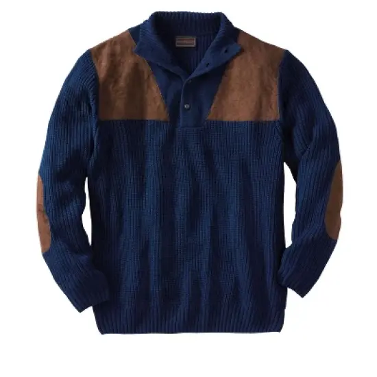 Boulder Creek by KingSize Men's Big & Tall &trade; Patch Sweater with Mock Neck image {6}