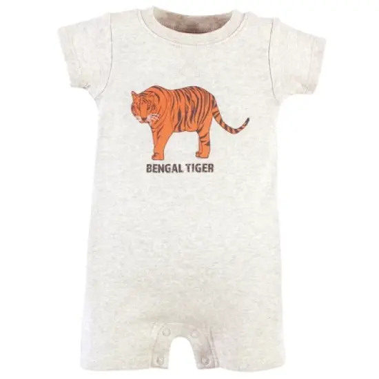 Touched by Nature Unisex Baby Organic Cotton Rompers, Endangered Tiger image {3}