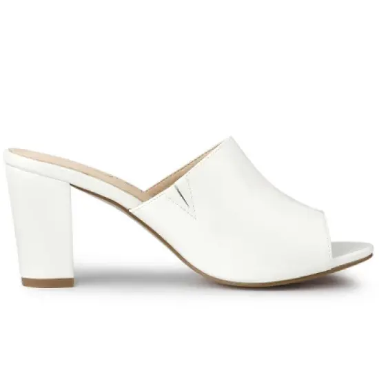 Allegra K Women's Slip on Block Heel Slide Sandals image {6}