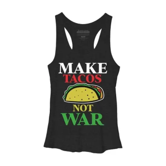 Women's Design By Humans Make Tacos Not War By MusicoIlustre Racerback Tank Top image {2}