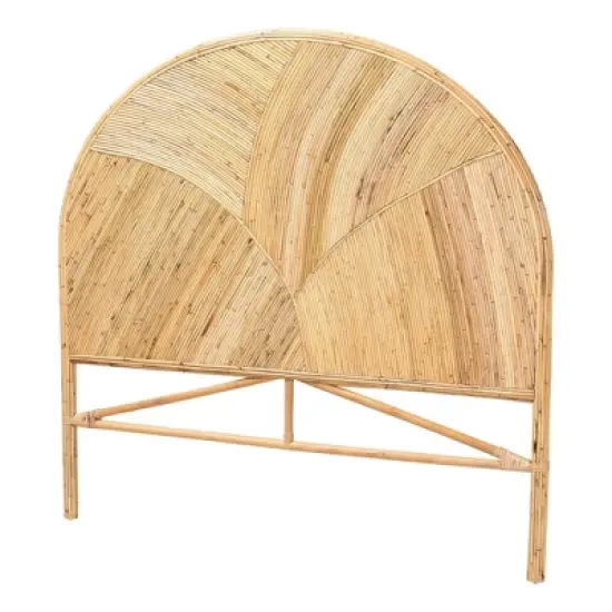 bali & pari Queen Seana Rattan Standalone Headboard Honey: Artisan-Crafted, Bohemian Design, No Mount Needed image {1}