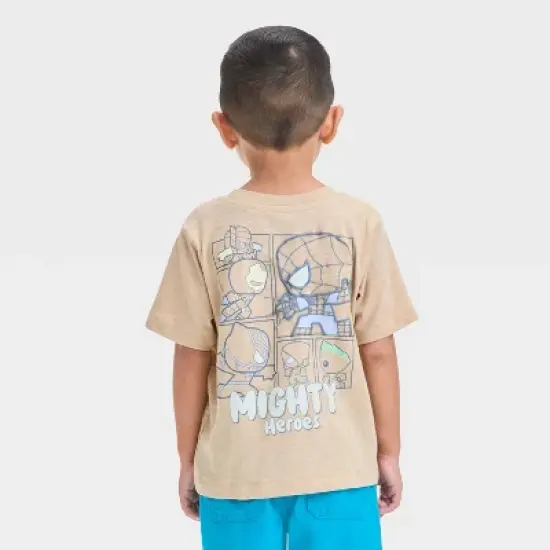 Toddler Boys' Mighty Heroes Short Sleeve Graphic T-Shirt - Beige image {2}