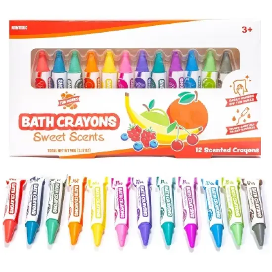 Tub Works Sweet Scents Smooth Bath Crayons Bath Toy, 12 Pack image {7}