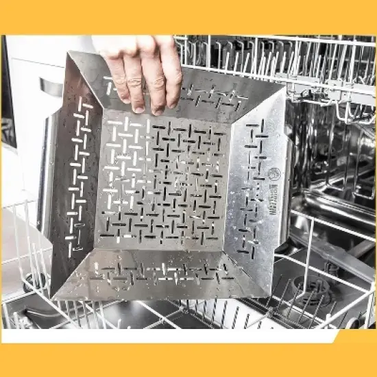 Mountain Grillers Vegetable BBQ pan with Grilling Basket also for Fish Meat and Shrimp, Stainless Steel image {1}