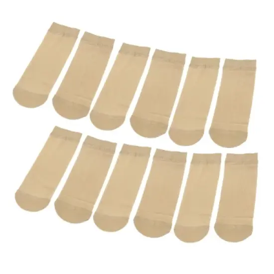 Allegra K Women's Elastic Solid Color Ankle High Silky Sheer Socks 6 Pairs image {2}