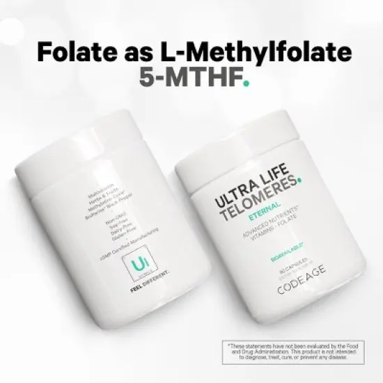 Codeage Life Telomeres & DNA Supplement , 5-MTHF, Vitamin B12, Cholecalciferol D3, Botanicals - 90ct image {3}