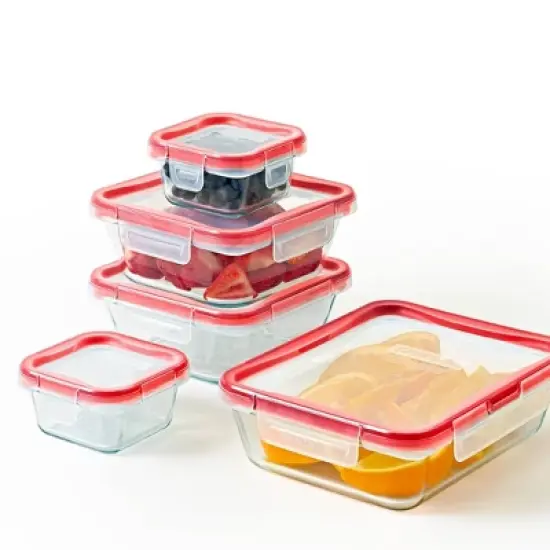 Pyrex 10pc FreshLock Glass Storage Set image {1}