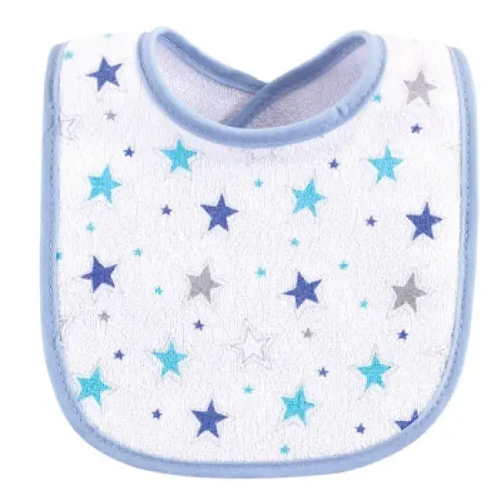 Luvable Friends Baby Boy Cotton Terry Bibs 10pk, Boy Elephant Stars, One Size image {1}