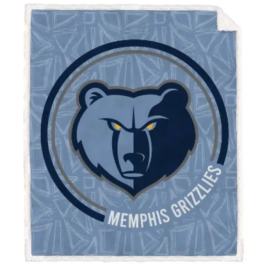 NBA Memphis Grizzlies Doodle Circle Flannel Fleece Sherpa Blanket image {1}