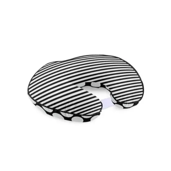 Bacati - 3 pc Dots/Pin Stripes Black/White Hugster Feeding & Infant Support Nursing Pillow image {6}