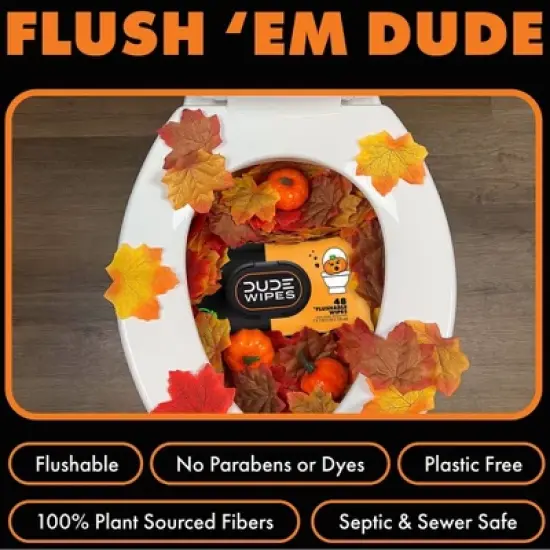 Dude Wipes Dumpkin Spice Flushable Wipes - 3pk/144ct image {2}