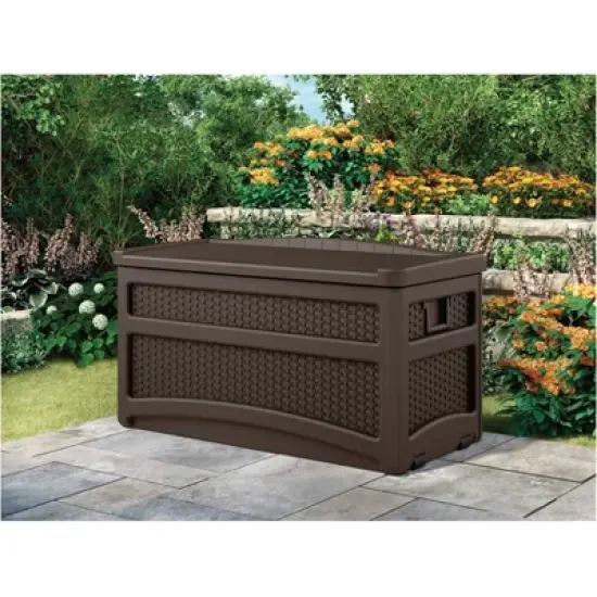73gal Resin Deck Box With Seat Brown - Suncast image {2}