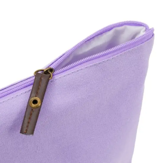 6 Pack Small Cosmetic Canvas Makeup Bags for Women with Zipper, 3 Colors and Designs (8 x 4 x 6 In) image {4}