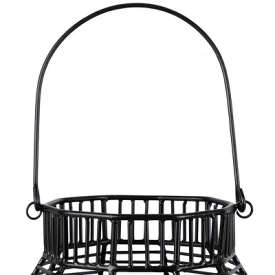 Northlight Large Geometric Iron Hurricane Candle Lantern - 11.25" - Black image {5}