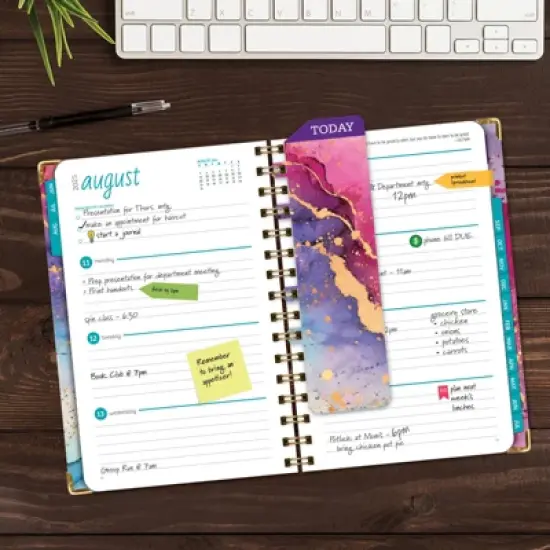 Global Printed Products Hardcover AY 2025-2026 Fashion Planner - 5.5"x8" (Rainbow Gold Marble) image {1}