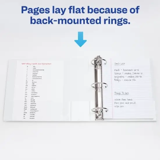 Avery Economy View 3 Ring Binders, 1 Inch Round Rings, 4 White Binders (46042) image {5}