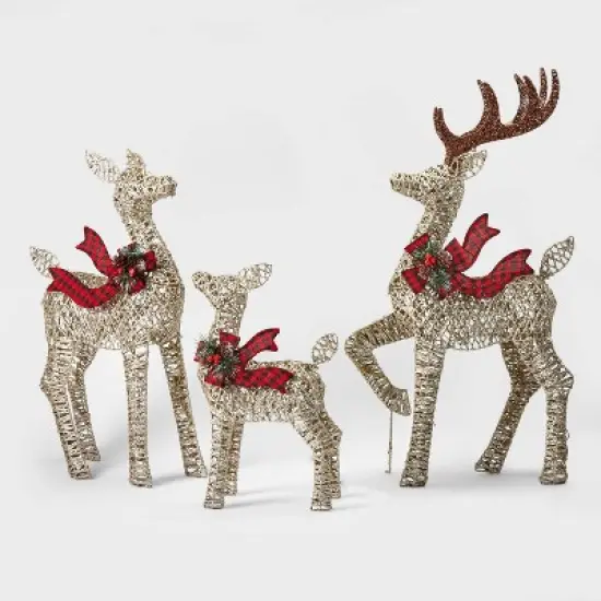3pk Deer Family Christmas Novelty Sculpture Light - Wondershop&trade; image {1}