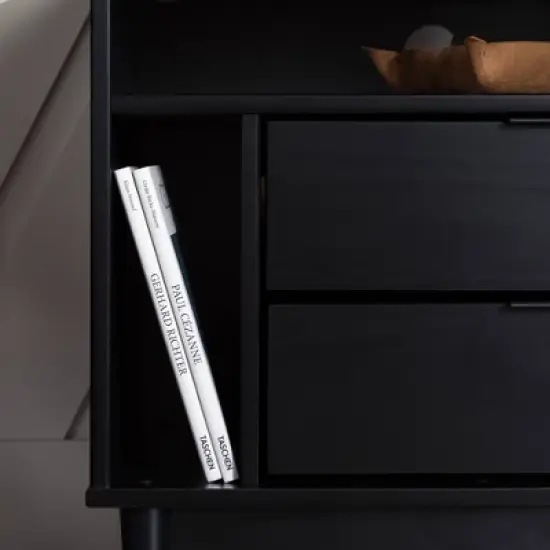 Mid-Century Modern Solid Wood 2 Drawer Nightstand - Saracina Home image {10}