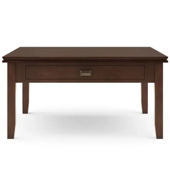 Stratford Square Coffee Table Russet Brown - Wyndenhall: Storage, 2 Drawers, Transitional Style, Pine & Plywood image {10}