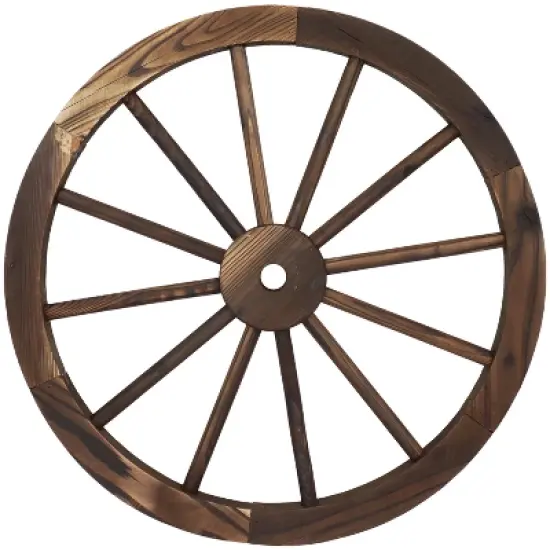 Sunnydaze Indoor/Outdoor Wooden Decorative Wagon Wheel - Fir Wood - 24" image {4}