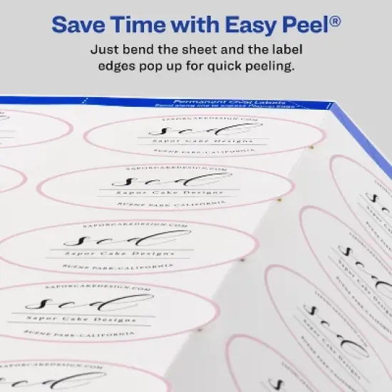 Avery Printable Blank Oval Labels, 1.5" x 2.5", Glossy White, 180 Customizable Labels (22804) image {6}