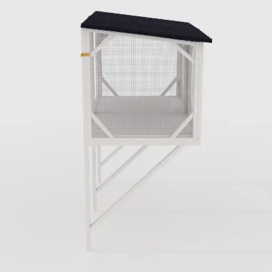 Kumasinova Outdoor Cat Window Perch,43.3" Wooden Cat Cage Enclosure for Indoor Cats,Weatherproof Outdoor Cat House with 270&deg; View for Sunbathing image {2}