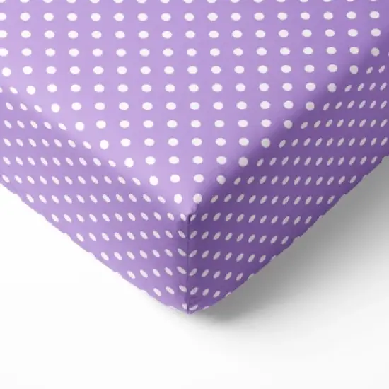 Bacati - Lilac Pin Dots 3 pc Toddler Bed Sheet Set image {2}