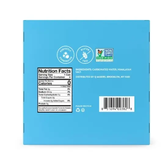 Q Mixers Club Soda - 4pk/222ml Cans image {2}