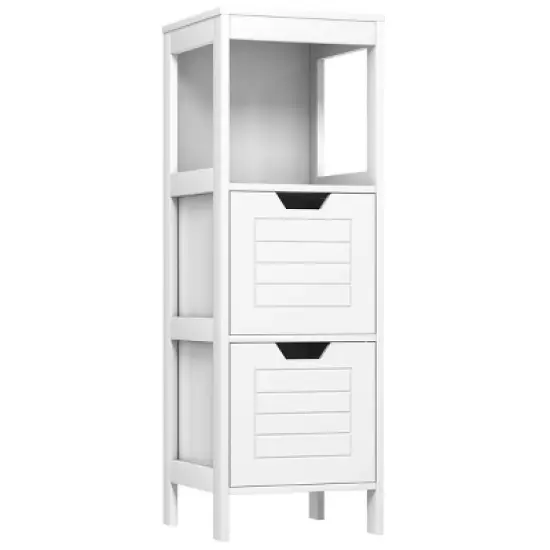 Costway Bathroom Wooden Floor Cabinet Multifunction Storage Rack Stand Organizer Bedroom image {2}