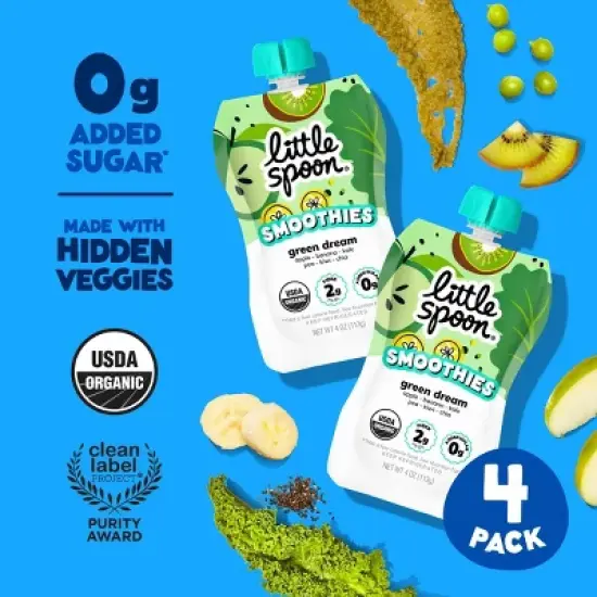 Little Spoon Green Dream Smoothie Pouches - 16oz/4ct image {1}