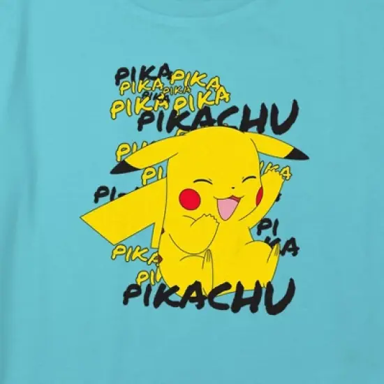 Girl's Pokemon Pikachu Pika Pika Laughing Crop Top T-Shirt image {1}