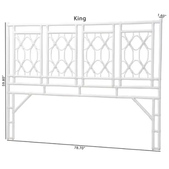 bali & pari King Size Sampson Rattan Standalone Headboard White image {3}