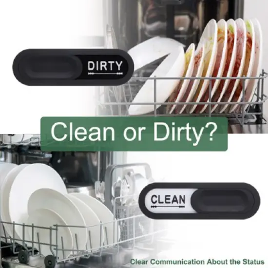 Unique Bargains Plastic Non-Scratch Clean Dirty Sign Oval Dishwasher Magnets image {2}