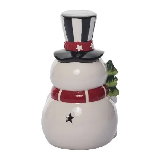 Transpac 8.5 in Holiday Nostalgic Snowman Decorative Object for Christmas Dolomite Home Decor image {3}