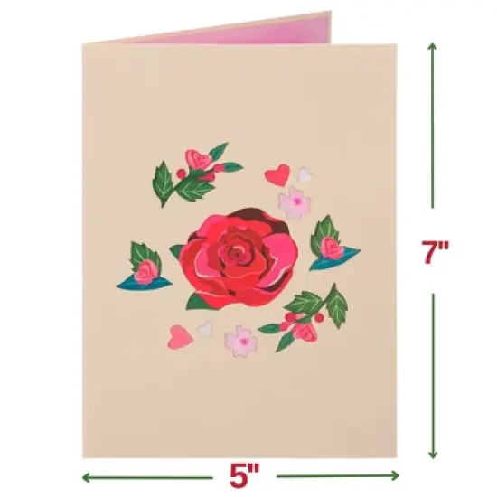 Paper Love Happy Valentine's Day Card, 3D Pop Up Valentine Cards - 5" x 7" Cover - Includes Envelope and Note Card image {1}