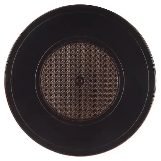 5pc Outdoor Fire Table Set with Weave 44" Round Fire Table, 4 Deep Seating Swivel Rocking Chairs & Table Fabric Covers - Oakland Living image {4}