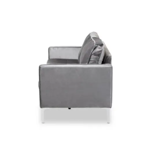 Clara Velvet Fabric Upholstered 3 Seater Sofa Gray - BaxtonStudio image {7}