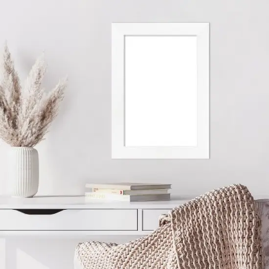 Amanti Art Cabinet White Narrow Framed Dry Erase Magnetic Board image {7}