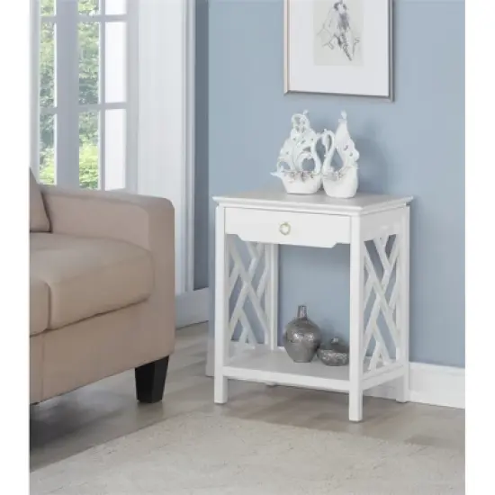 (Set of 2) Modern Night Stand in White - Comfort Pointe  image {8}
