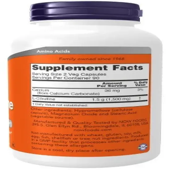 L-Citrulline 750 mg by Now Foods  -  180 Capsule image {1}
