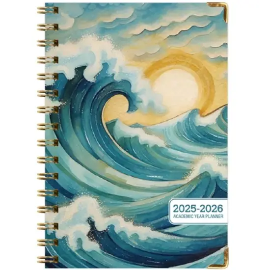 Global Printed Products Hardcover AY 2025-2026 Fashion Planner - 5.5"x8" (Ocean Waves) image {7}