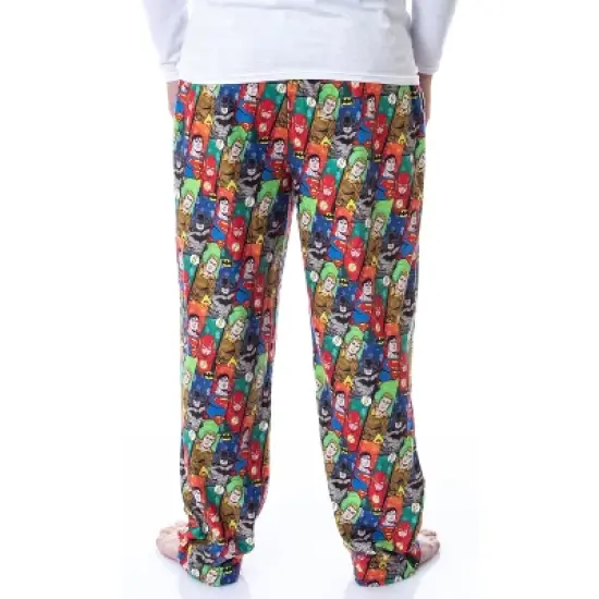 DC Comics Mens' Justice League Holiday Superhero Christmas Pajama Pants Multicoloured image {3}